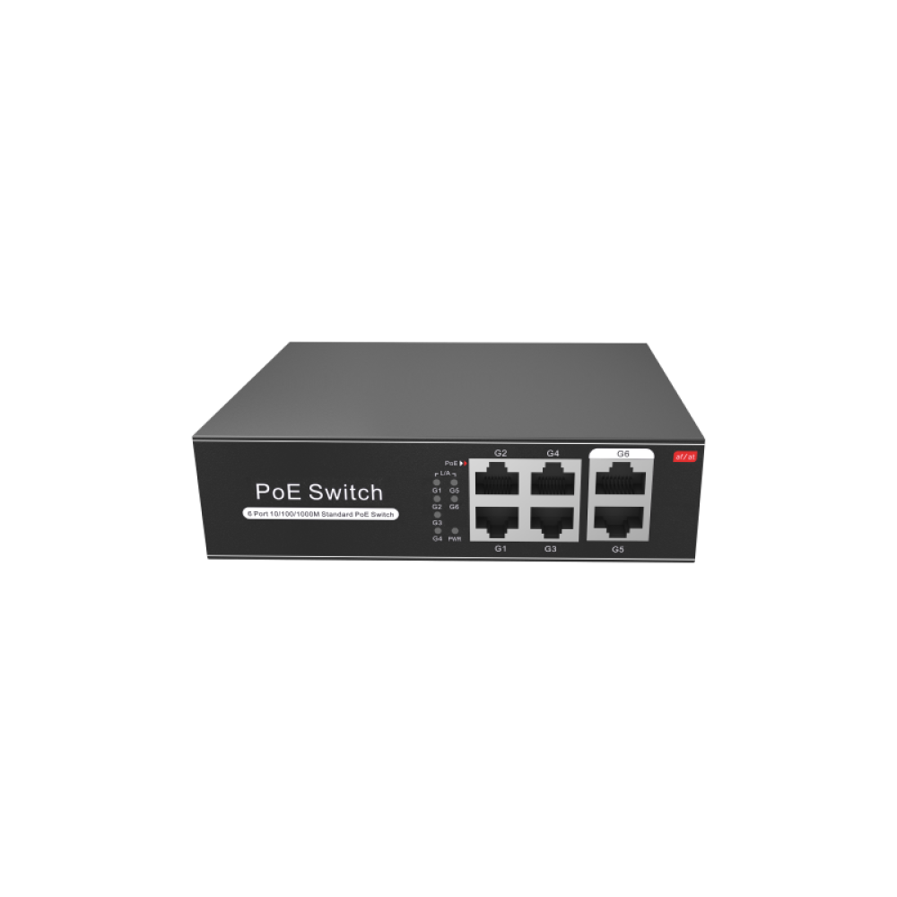 ETHERNET SWITCH POE+ 10/100/1000 6(4+2) PORTS