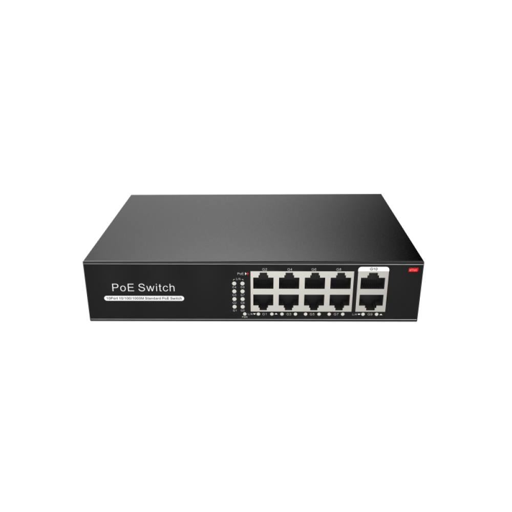 ETHERNET SWITCH POE+ 10/100/1000 10 (8+2) PORTS